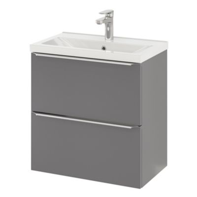 Plan vasque faible profondeur blanc l.60,4 x P.36,3 cm, GoodHome Nira
