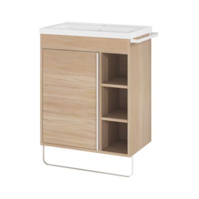 Plan vasque faible profondeur blanc l.60,4 x P.36,3 cm, GoodHome Nira