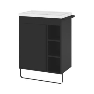 Plan vasque faible profondeur blanc l.60,4 x P.36,3 cm, GoodHome Nira