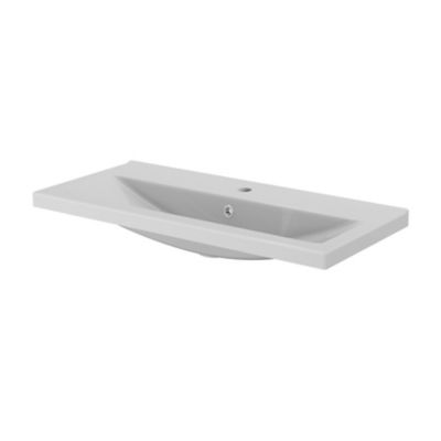 Plan vasque faible profondeur blanc l.80,4 x P.36,3 cm, GoodHome Nira