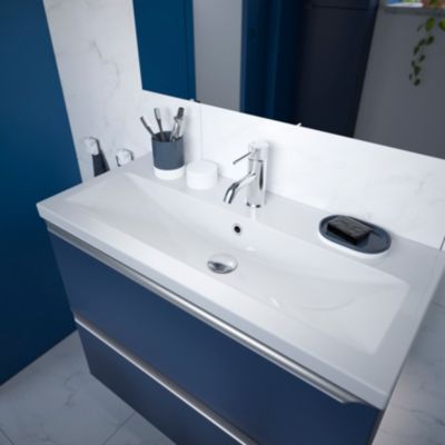 Plan vasque faible profondeur blanc l.80,4 x P.36,3 cm, GoodHome Nira