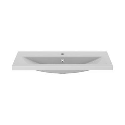Plan vasque faible profondeur blanc l.80,4 x P.36,3 cm, GoodHome Nira
