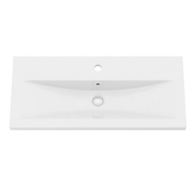 Plan vasque faible profondeur blanc l.80,4 x P.36,3 cm, GoodHome Nira