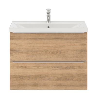 Plan vasque faible profondeur blanc l.80,4 x P.36,3 cm, GoodHome Nira