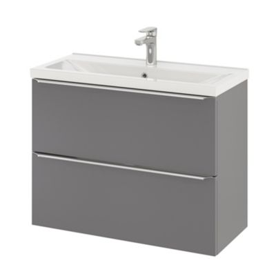 Plan vasque faible profondeur blanc l.80,4 x P.36,3 cm, GoodHome Nira