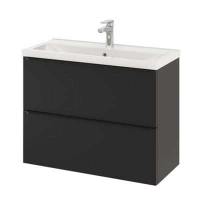 Plan vasque faible profondeur blanc l.80,4 x P.36,3 cm, GoodHome Nira