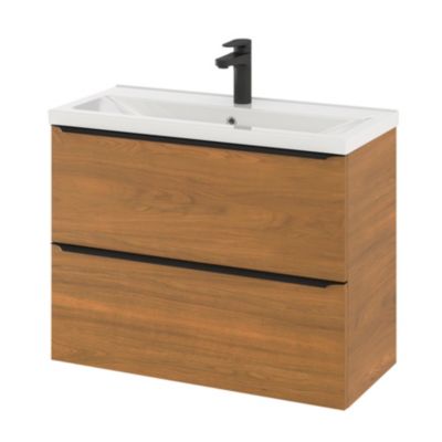 Plan vasque faible profondeur blanc l.80,4 x P.36,3 cm, GoodHome Nira