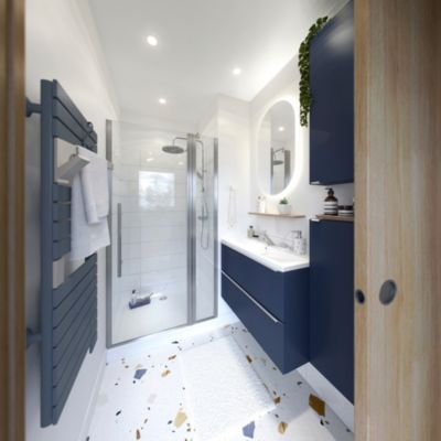 Plan vasque faible profondeur blanc l.80,4 x P.36,3 cm, GoodHome Nira