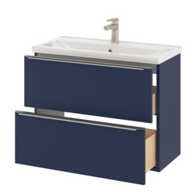 Plan vasque faible profondeur blanc l.80,4 x P.36,3 cm, GoodHome Nira