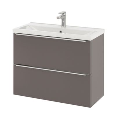 Plan vasque faible profondeur blanc l.80,4 x P.36,3 cm, GoodHome Nira