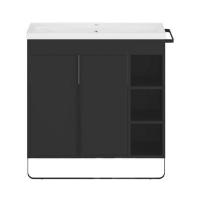 Plan vasque faible profondeur blanc l.80,4 x P.36,3 cm, GoodHome Nira