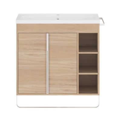 Plan vasque faible profondeur blanc l.80,4 x P.36,3 cm, GoodHome Nira
