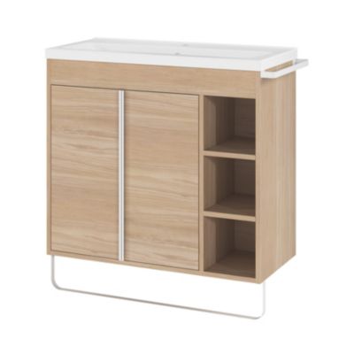 Plan vasque faible profondeur blanc l.80,4 x P.36,3 cm, GoodHome Nira