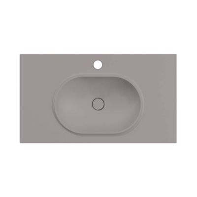 Plan vasque lavabo POALGI résine Wraitom 80x46 cm gris concret série Bül