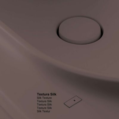 Plan vasque lavabo POALGI résine Wraitom 80x46 cm marron tundra série Bül