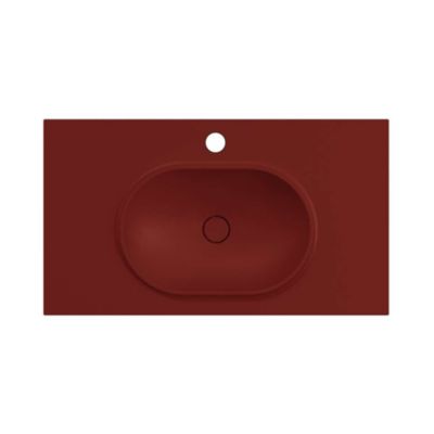 Plan vasque lavabo POALGI résine Wraitom 80x46 cm rouge tassili série Bül
