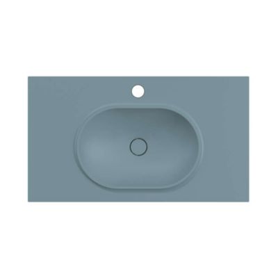 Plan vasque lavabo POALGI résine Wraitom 80x46 cm vert liquen série Bül