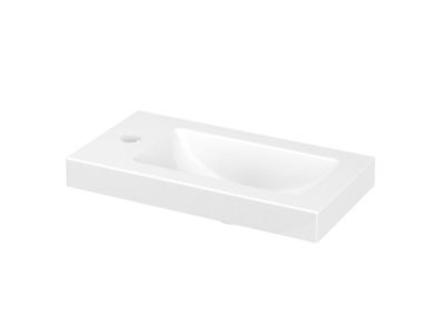 Plan vasque lave-mains blanc en résine, GoodHome Beni