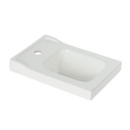 Plan vasque lave-mains blanc GoodHome Lana L. 30,7 x H. 14,2 x P. 30,7 cm