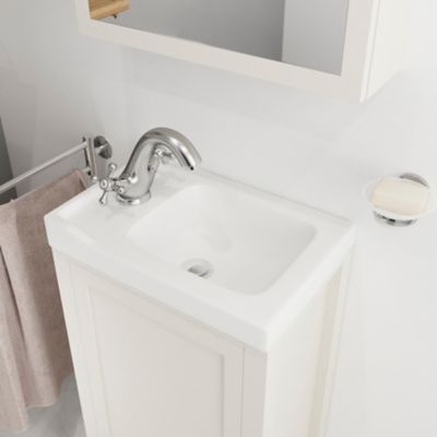 Plan vasque lave-mains blanc, l.44,7 x H.14,2 x P.30,7 cm, GoodHome Lana