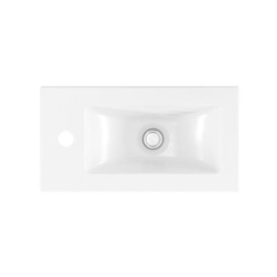 Plan vasque lave-mains en céramique blanche l.44,4 x H.13 x P.23,5 cm Nira