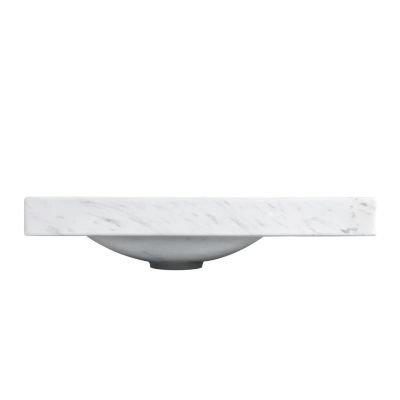 Plan vasque lave-mains en céramique effet marbre blanc, l.44,2 x H.5 x P.23,2 cm, Homesight