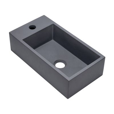 Plan vasque lave-mains l.44,2 x H.12 x P.23,2 cm, béton gris, Homesight