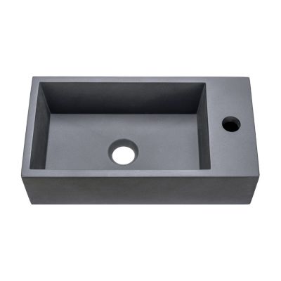 Plan vasque lave-mains l.44,2 x H.12 x P.23,2 cm, béton gris, Homesight