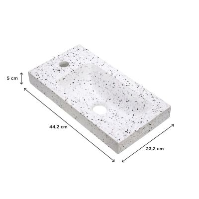 Plan vasque lave-mains l.44,2 x H.5 x P.23,2 cm , terrazzo, Homesight