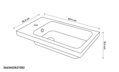 Plan vasque résine GoodHome Makonda 60 cm