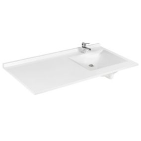 Plan vasque RESIPLAN - 124 cm avec vasque déportée à droite
