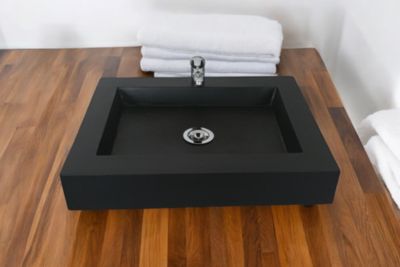 Plan vasque simple,beton,Gakeal noir L60xP47