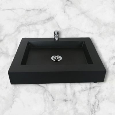 Plan vasque simple,beton,Gakeal noir L60xP47