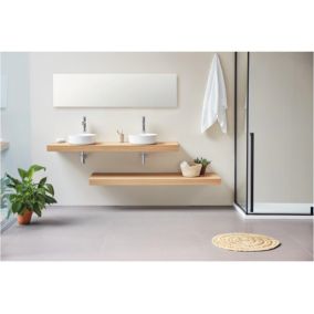 Plan vasque suspendu ZERO pour salle de bain design chêne 45 x 100 cm