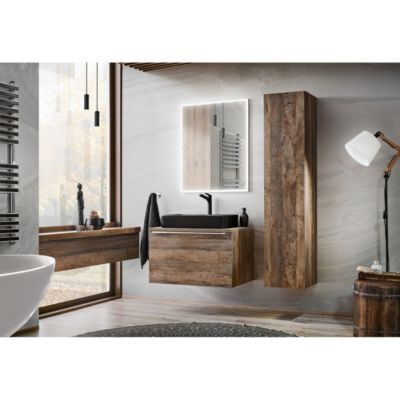 Plan vasque VANTA chene foncé 100 cm  Tablette de salle de bain