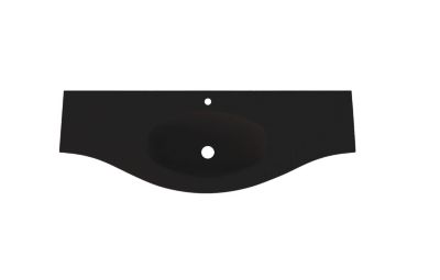 Plan vasque verre noir mat version centre l.138 cm, Vague