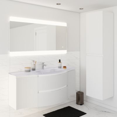 Plan vasque verre Vague version centre 138 cm