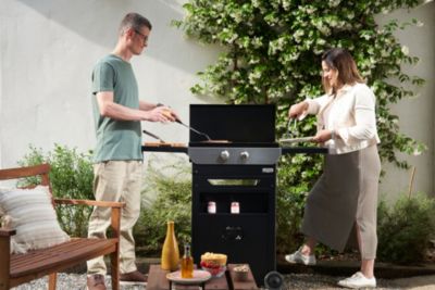 Plancha à gaz original 260 duo édition + chariot et couvercle inclus