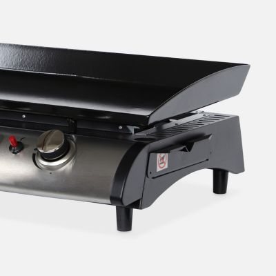 Plancha au gaz 4 feux - Porthos 4 brûleurs - 10 kW. barbecue. cuisine extérieure. grande plaque émaillée. inox