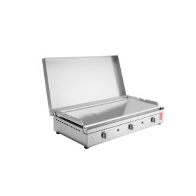 Plancha CHEF 80 Lisse + Couvercle à Charnières