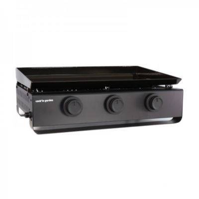 Plancha gaz 3 brûleurs 6 kW avec plaque acier émaillé et récupérateur de graisse Cook'in garden