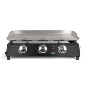 Plancha gaz 7200w en métal noir Livoo DOC249