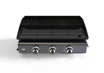 BRASERO - Plancha gaz Silvia II G 3 Feux Gun metal Brasero - Surface cuisson 67 x 34 cm - 3 brûleurs - Plaque fonte - Grille de réchauffement - Tiroir graisse - Jusqu'à 10 convives - 7,5 kW BRASERO - Plancha gaz Silvia II G 3 Feux Gun metal Brasero - Surface cuisson 67 x 34 cm - 3 brûleurs - Plaque fonte - Grille de réchauffement - Tiroir graisse - Jusqu'à 10 convives - 7,5 kW