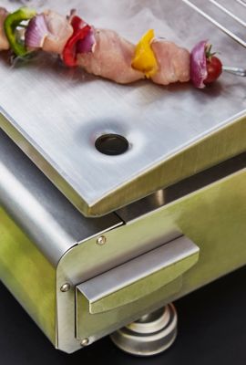Plancha gaz Brasero Silvia II G 3 feux plaque inox
