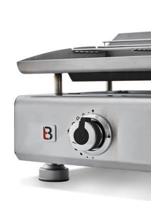 Plancha gaz Brasero Silvia II G 3 feux plaque inox