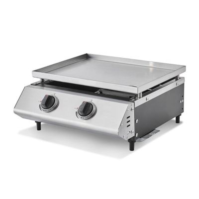 Plancha gaz Cadix 2 feux  Plaque inox 45,5 x 36 cm  Jusqu'à 6 convives, 6.3 kW