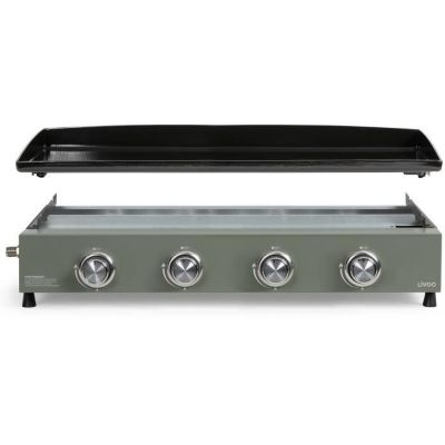 Plancha gaz - LIVOO - DOC325 - 83,5 x 47 x 24 cm - 4 brûleurs - Vert / Noir