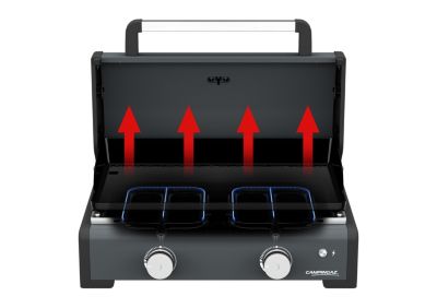 Plancha gaz Sigma Cook 2 brûleurs Campingaz avec couvercle de cuisson