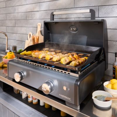 Plancha gaz Sigma Cook 2 brûleurs Campingaz avec couvercle de cuisson