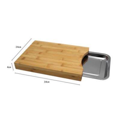 Planche à découper en bambou avec bac de récupération Box & Beyond